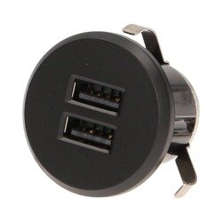 Drátová USB nabíječka zapuštěná s napájením, černá, Orno OR-AE-1368/B