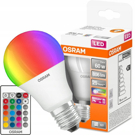 LED žárovka Retrofit RGBW ST CLAS A60 E27 9W 2700K s dálkovým ovladačem Osram
