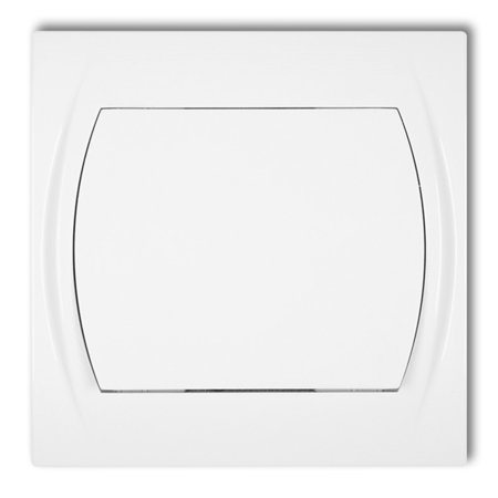 Logo | Biały | Łącznik zwierny, jednobiegunowy z ramką (bez piktogramu), 10AX, LWP-4.1, Karlik