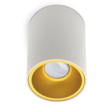 Svítidlo s montáží na stěnu tubus KIVI bílo-zlaté GU10 Kobi